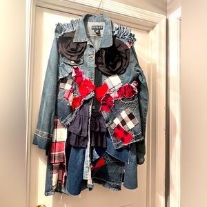 Blue Red & Black denim jacket